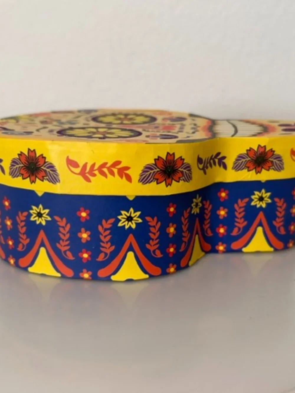 Dia de los Muertos Cardboard Skull Box NEW